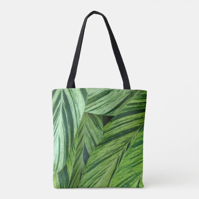 Green Leaf Abstract Tote Bag (Back)