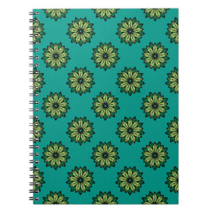 Green Leaf and Flower seamless pattern background. Notebook