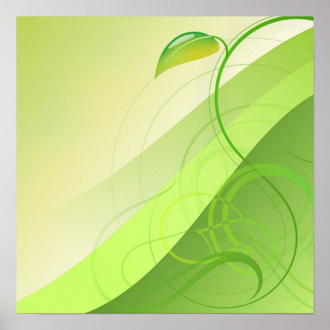 Green Leaf Background Poster (Front)