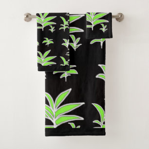 Green Leaf Bath Towel Set