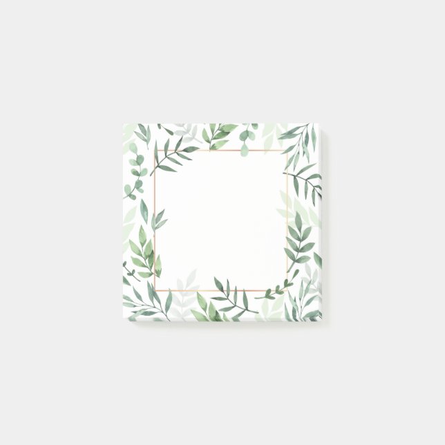 Green Leaf Border Post-It Notes (Front)