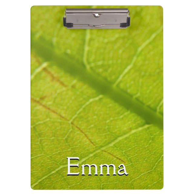 Green Leaf Botanical Nature Photography Clipboard (Front)