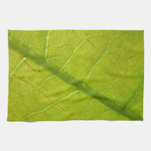 Green Leaf Botanical Nature Photography Tea Towel