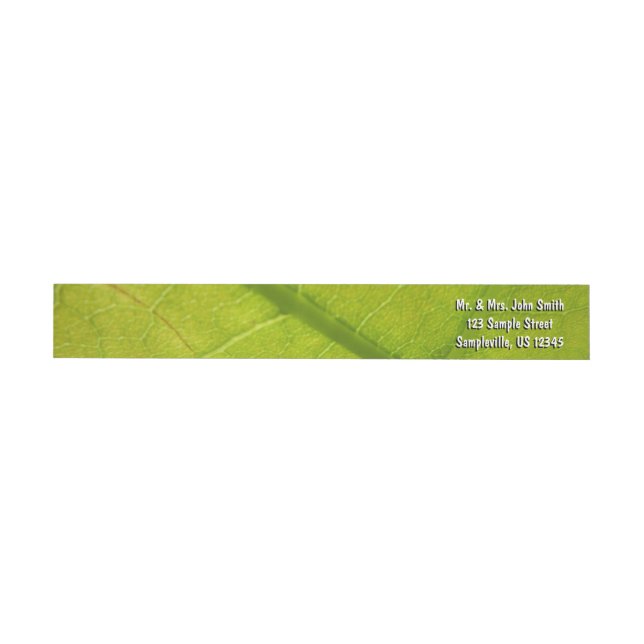 Green Leaf Botanical Nature Photography Wrap Around Label (Individual)