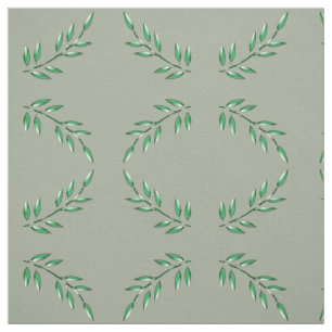 Green Leaf Branch Ovals Botanical Pattern Nature Fabric