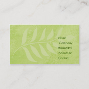 green leaf business card. card