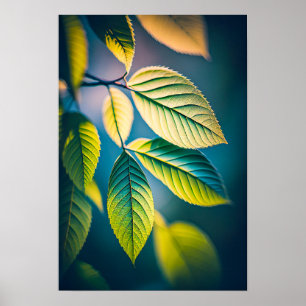 Green Leaf Calm Tranquil Nature Peaceful Season Poster
