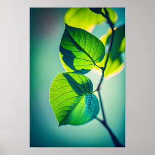 Green Leaf Calm Tranquil Nature Peaceful Season Poster