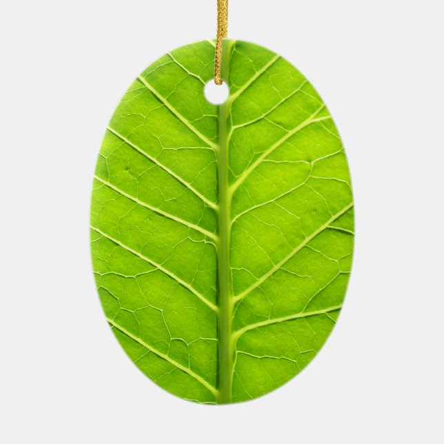 Green leaf ceramic ornament (Front)