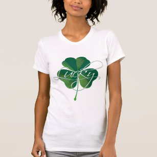 Green  Leaf Clover Lucky St. Patrick's Day  T-Shirt