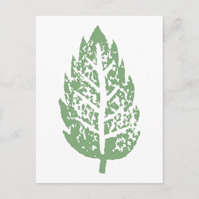 Green Leaf customisable Postcard (Front)