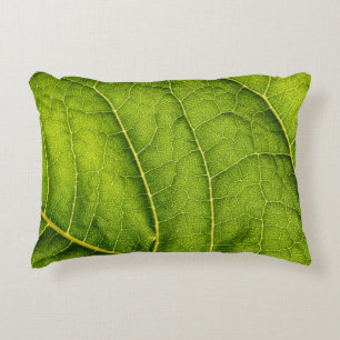 Green leaf decorative cushion