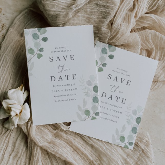 Green Leaf Elegance Wedding Save The Date (Creator Uploaded)