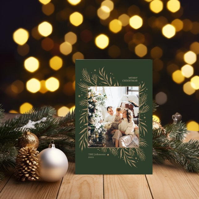 Green Leaf Family Photo Frame Card (Creator Uploaded)