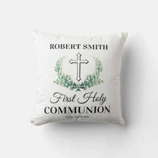 Green leaf first communion  cushion