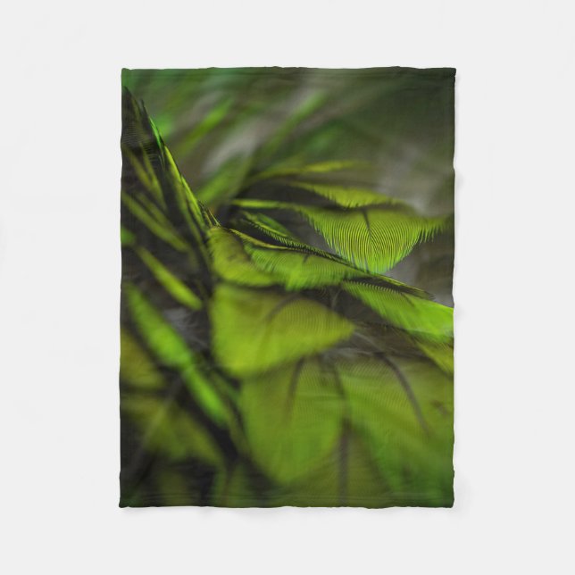 Green leaf fleece blanket (Front)