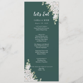 Green Leaf Floral Thank You and Wedding Menu