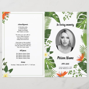 GREEN LEAF   Funeral Program Template