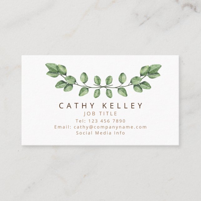 Green Leaf Gold Any job Business Card (Front)