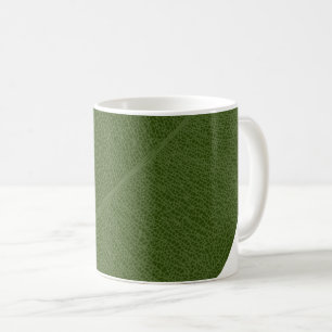 Green Leaf Grid Illustration Mug