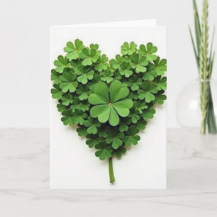Green Leaf Heart Fortune Card