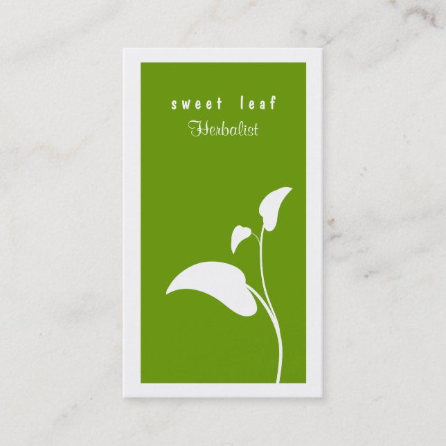 Green Leaf Herbalist  Business Card (Front)