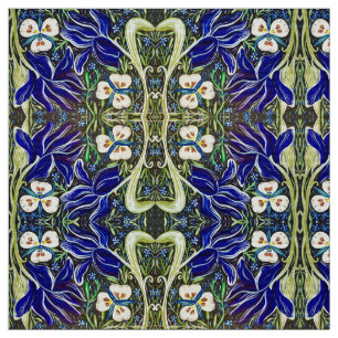 Green Leaf Iris Fabric