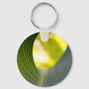 Green leaf key ring