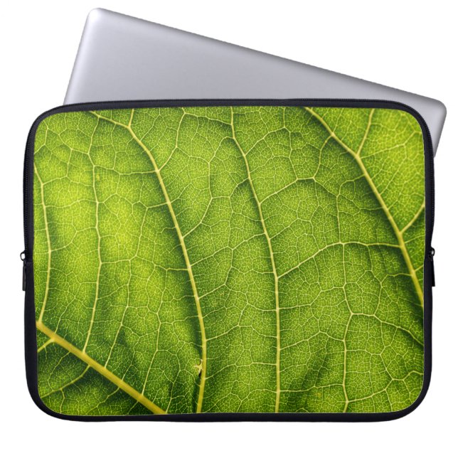 Green leaf laptop sleeve (Front)