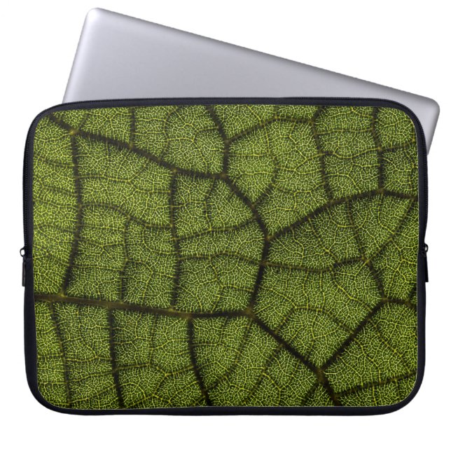 Green leaf laptop sleeve (Front)