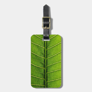 Green leaf luggage tag