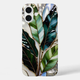 Green Leaf Marble Gold Aesthetic Phone Case