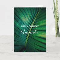 Green Leaf Palm Frond Closeup Photo Birthday