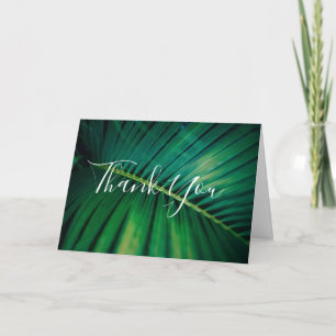 Green Leaf Palm Frond Closeup Photo Thank You Card
