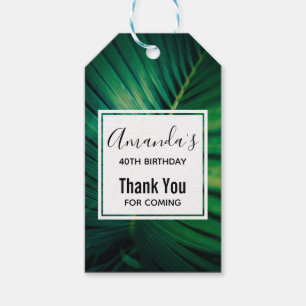 Green Leaf Palm Frond Nature Photo Birthday Thanks Gift Tags