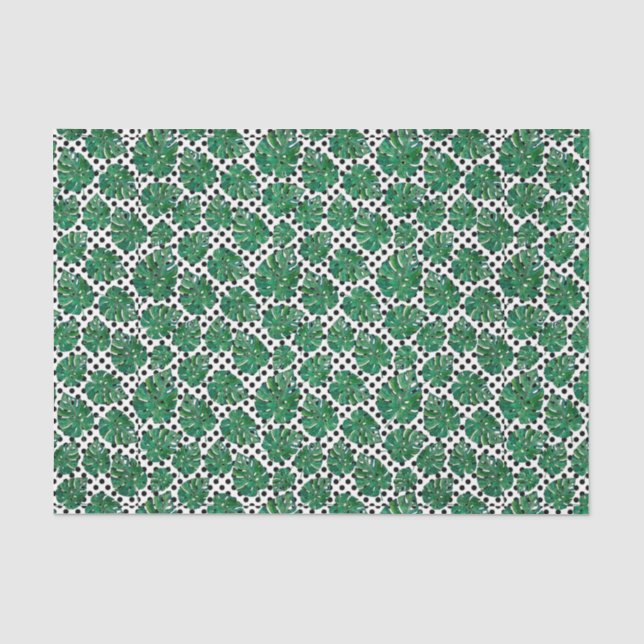 Green Leaf Pattern 10 Tissue Paper (Front)