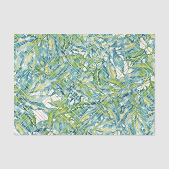 Green Leaf Pattern 12 Tissue Paper (Front)
