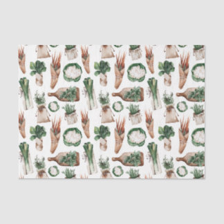 Green Leaf Pattern 14 Herbs Tissue Paper