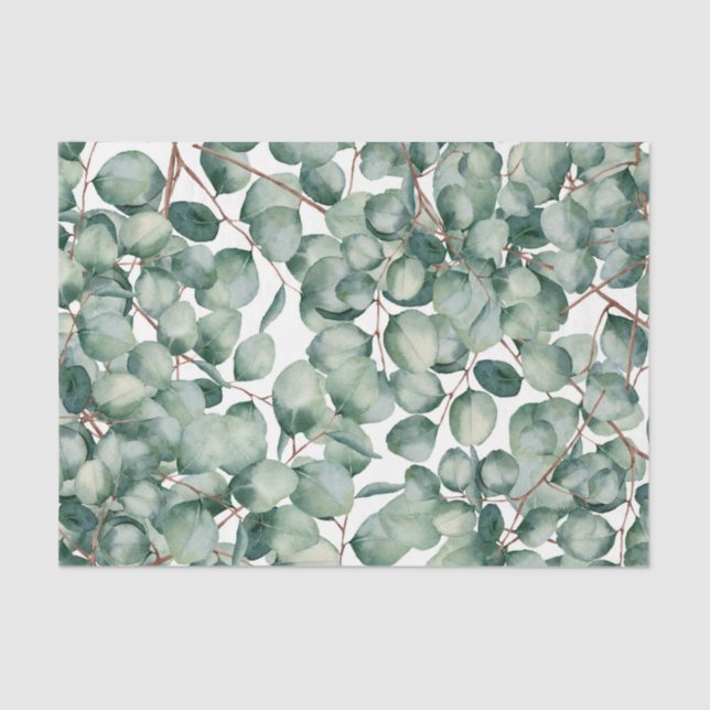 Green Leaf Pattern 20 Tissue Paper (Front)