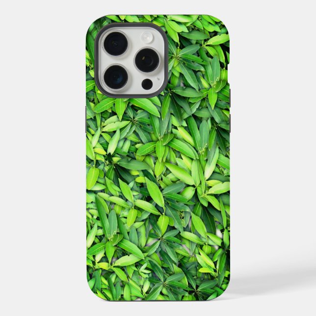 Green Leaf Pattern – Botanical Nature Art iPhone Case (Back)