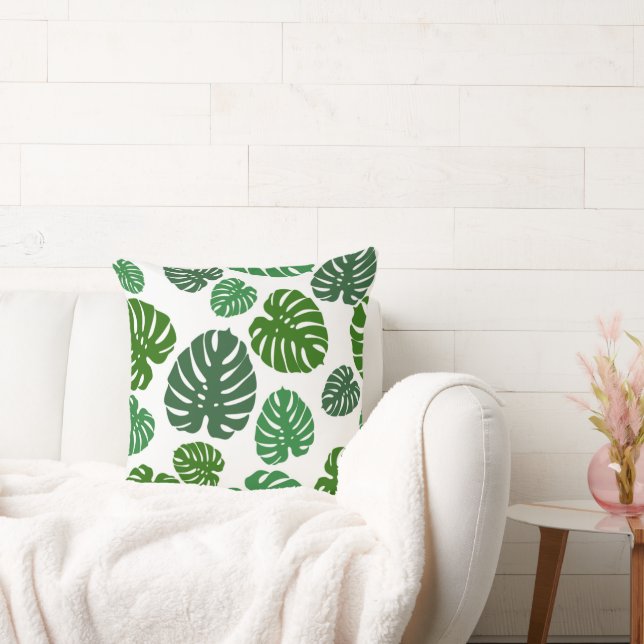 Green leaf pattern  cushion (Couch)