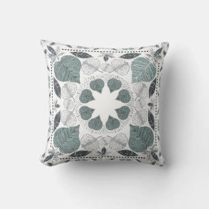 Green Leaf Pattern Designer Pilow Cushion
