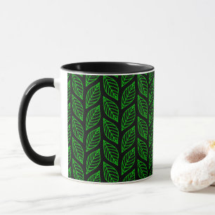 Green Leaf Pattern Mug