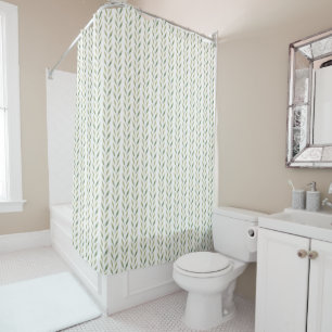 Green Leaf Pattern  Shower Curtain