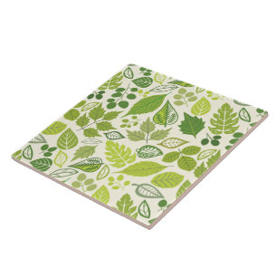 Green Leaf Pattern Tile
