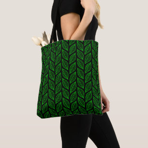 Green Leaf Pattern Tote Bag