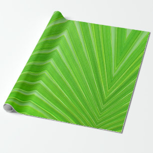 Green leaf pattern with "THINK GREEN" slogan Wrapping Paper