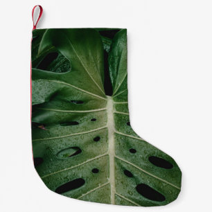 Green leaf plant small christmas stocking