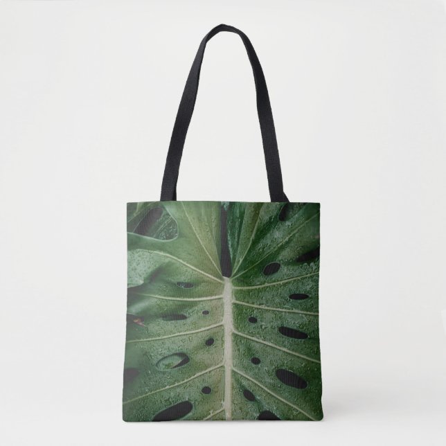 Green leaf plant tote bag (Front)