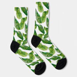 Green Leaf print Socks
